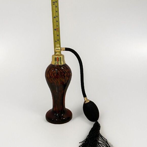 Vintage Crystal Clear Vanity Perfume Atomizer Bottle Leopard Brown Black Cheetah - Picture 3 of 7